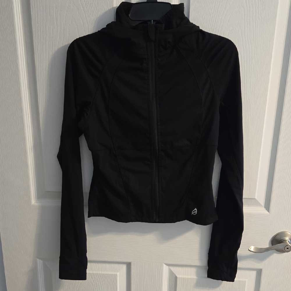 P'tula Women's Black Zip Up Hooded Jacket